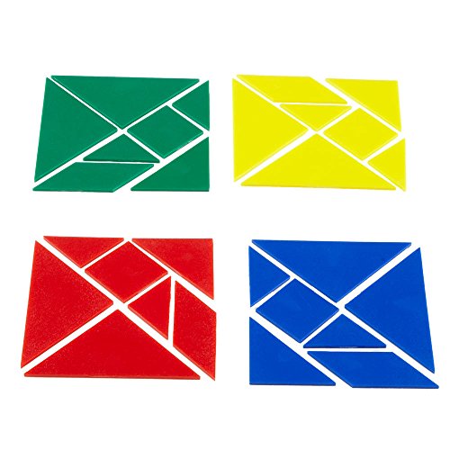 hand2mind Plastic Tangrams, Manipulative Set for Math Puzzles (Pack of 24)