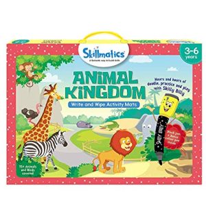 Skillmatics Educational Game: Animal Kingdom (3-6 Years) | Erasable and Reusable Activity Mats with 2 Dry Erase Markers | Learning Tools for Boys and Girls 3, 4, 5, 6 Years