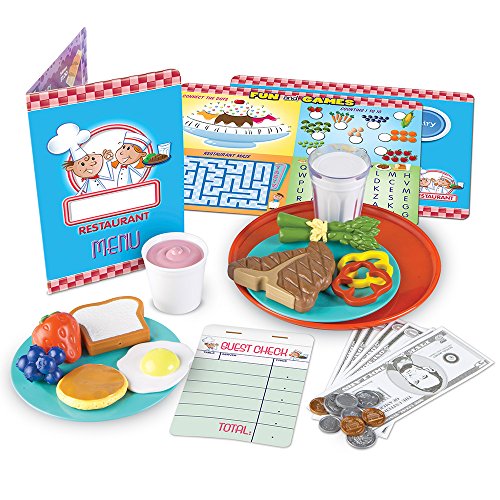 Learning Resources Serve It Up! Play Restaurant, Pretend Restaurant Set, 35 Pieces, Ages 3+