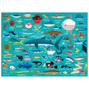 Mudpuppy Ocean Life 1000 Piece Jigsaw Puzzle for Adults and Families, Family Puzzle with Colorful Illustrations of Fish, Sharks and Ocean Life
