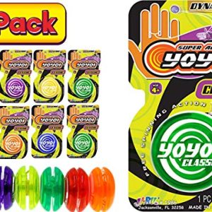 JA-RU Classic Yoyo Game Toy Professional Yo-Yos (8 Pack Assorted Colors) . Yoyos for Kids Pinata Filler Gifts Ideas for Party Favors in Bulk | | Item # 1986-8p