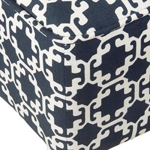 HomePop Youth Modern Armless Slipper Chair, Indigo and White Lattice