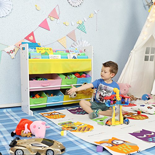 SONGMICS UGKR48WT Children’s Toy Storage Unit White