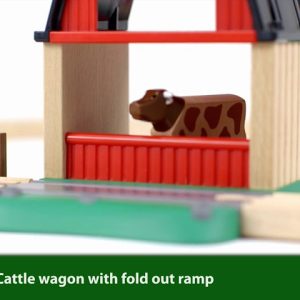 BRIO 33719 Farm Railway Set | Toy Train Set for Kids Age 3 and Up