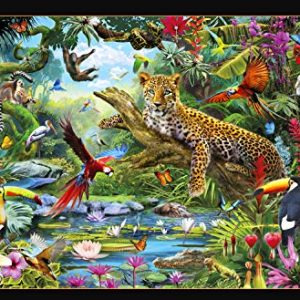 Buffalo Games - Vivid Collection - Leopard Jungle - 1000 Piece Jigsaw Puzzle, Multicolor