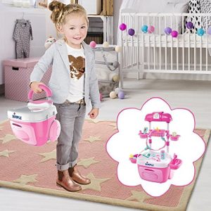 Dimple Toy Doctor Kit Pretend Play with plastic stethoscope and thermometer. top Go Carrier Travel Toy 12 Pieces Kids Medical Equipment for Boys Girls and Toddlers, Great Gift for Children