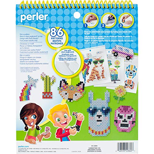 Perler 80-22860 Instruction Pad for Fuse Beads, 86 Patterns, Summertime Fun Piece