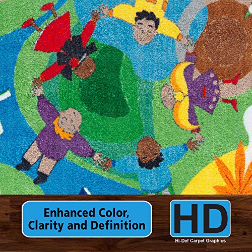 Flagship Carpets CE250-16W Blue Dare to Dream Rug, Motivate Children to Set Goals and Aspire to Meet Them, Children's Classroom Educational Carpet, Kids School, 3' x 5'