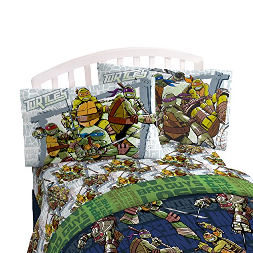 Nickelodeon Teenage Mutant Ninja Turtles 'Stomp Foot' Super Soft Microfiber Twin 3 Piece Sheet Set