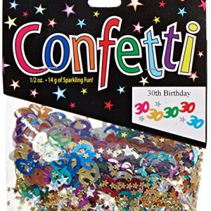 Beistle CN028 30 & Stars Confetti Birthday Party Supplies, Tableware Decorations, 0.5 Ounces, Multicolored