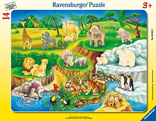 Ravensburger The Zoo My First Frame Tray 14 Piece Jigsaw Puzzle for Kids – Every Piece is Unique, Pieces Fit Together Perfectly