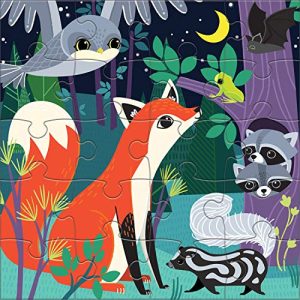 Mudpuppy Forest Night and Day Magnetic Puzzles – Ages 4-7 – Includes 2, 20-Piece Magnetic Puzzles and a Magnetized Tri-Fold Portfolio – Great for Travel, Quiet Time