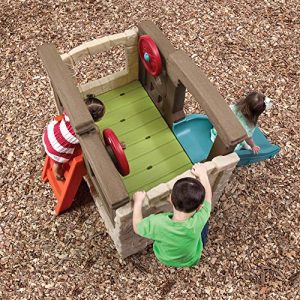 Step2 Naturally Playful Woodland Climber II | Kids Activity Climber Outdoor Playset, Brown & Blue