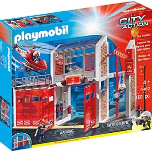 PLAYMOBIL 9462 Spielzeug-Große Feuerwache & 9463 Spielzeug-Feuerwehr-Leiterfahrzeug