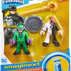 Imaginext Fisher-Price DC Super Friends The Riddler and Two Face Figures, Multicolor (GBL90)