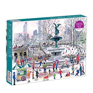 Galison Michael Storrings Bethesda Fountain Puzzle, 1000 Pieces, 27” x 20'' - Illustrated Art Puzzle with Scene from Central Park’s Famous Landmark – Challenging Family-Friendly Activity