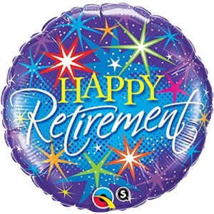 Qualatex Foil Balloon 37932 RETIREMENT COLORFUL BURSTS, 18", Multicolored