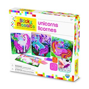 Orb The Factory Sticky Mosaics Unicorns Arts & Crafts, Pink/Teal/Blue/Purple, 12" x 2" x 10.75"