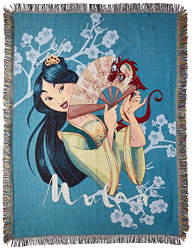 Disney's Mulan, "Tradition" Woven Tapestry Throw Blanket, 48" x 60", Multi Color