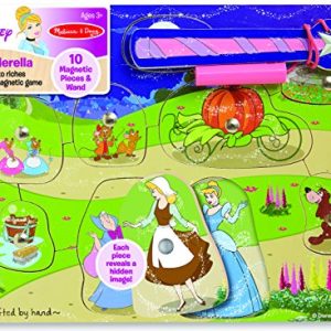 Melissa & Doug Disney Cinderella Rags to Riches Wooden Magnetic Game With 10 Magnetic Pieces and Wand