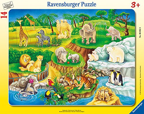 Ravensburger The Zoo My First Frame Tray 14 Piece Jigsaw Puzzle for Kids – Every Piece is Unique, Pieces Fit Together Perfectly