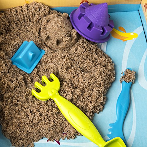 The One and Only Kinetic Sand, Beach Day Fun Playset with Castle Molds, Tools, and 12 oz. of Kinetic Sand for Ages 3 and Up - 6037423