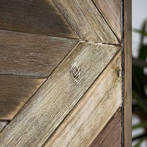 Crystal Art Rustic Wood Collage Framed Wall Decor, 30” H x 30” L x 1.25” D, Brown