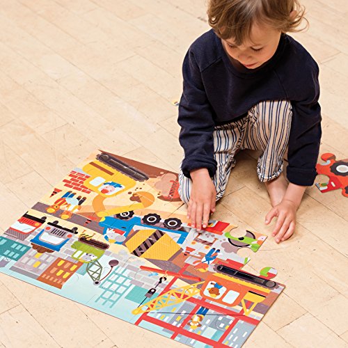 Petit Collage Construction Site Floor Puzzle, 24 Pieces