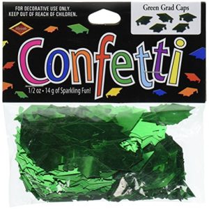 Beistle CN007 Grad Caps Confetti, Green