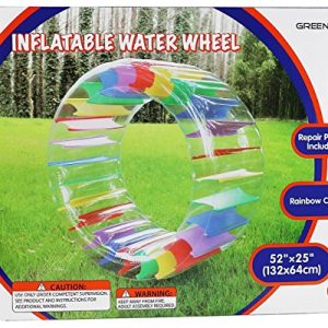 Greenco Kids Colorful Inflatable Water Wheel Roller Float 52" Diameter