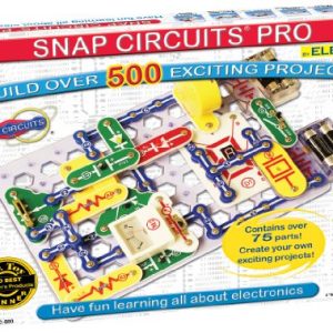 Snap Circuits Pro SC-500 Electronics Exploration Kit | Over 500 Projects | Full Color Project Manual | 75 Parts | STEM Educational Toy for Kids 8+ & Battery Eliminator