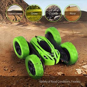 SIMILKY Remote Control Car, 4WD RC Stunt Car Rotate 360 Double Sided Race RC Car Maketheone Electric Stunt Rock Crawler Unstoppable RTR Buggy High Speed Rc Trucks (Green)
