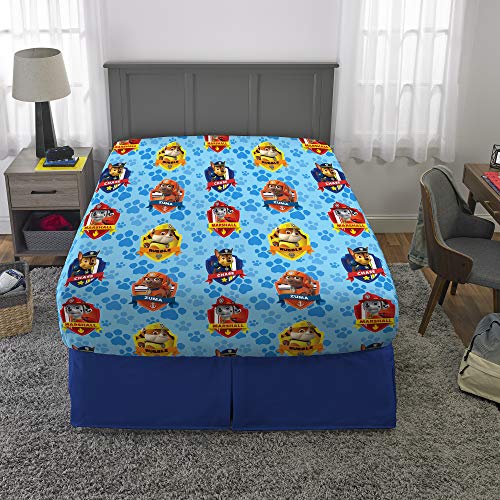 Nickelodeon Paw Patrol Kids Bedding Super Soft Microfiber Sheet Set, 4 Piece Full Size, Blue/Red Design