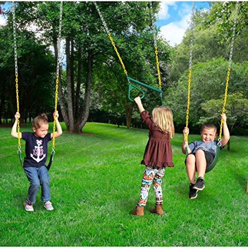 Gorilla Playsets 01-0010 Sun Valley I Wood Swing Set with Green Vinyl Canopy, Extra-Wide Rock Climbing Wall, Tire Swing, Two Swings, Redwood