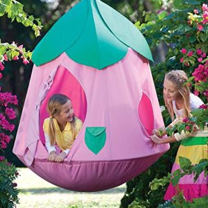 HearthSong Cozy Posy HugglePod Hangout Hanging Play Tent Special with Crescent Stand