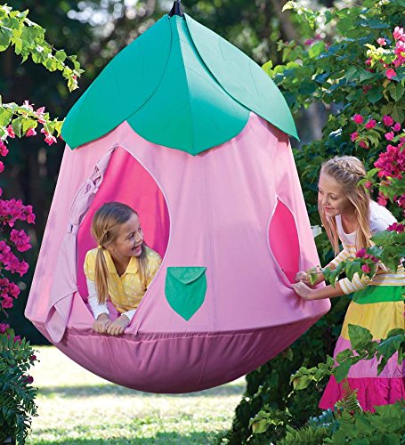 HearthSong Cozy Posy HugglePod Hangout Hanging Play Tent Special with Crescent Stand