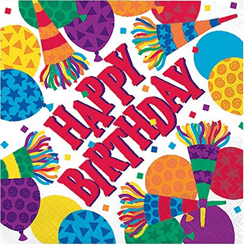 amscan Beverage Napkins | Multi Color Collection | Birthday