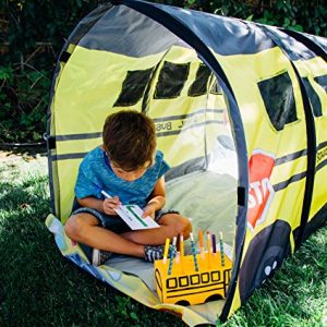 Pacific Play Tents 95400 Kids School Bus 6 Foot "D" Tunnel Playhouse for Indoor / Outdoor Play - 60" x 30" x 30"
