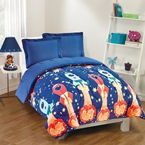 Gizmo Kids 3 Piece Blast Off Comforter Set, Full, Navy
