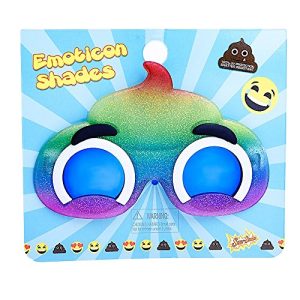 Sun-Staches Costume Sunglasses Emoji Lil' Characters Rainbow Poop Party Favors UV400