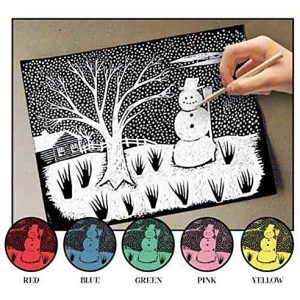 Melissa & Doug Scratch Art Paper Solid Color Assortment With Stylus (12 Sheets, 6 Colors, Great Gift for Girls and Boys - Best for 5, 6, 7, 8, 9 Year Olds and Up)