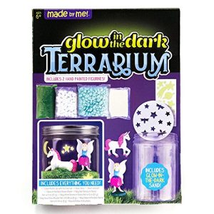 Made By Me Glow-in-The-Dark Terrarium by Horizon Group USA, with 2 Hand Painted Figurines