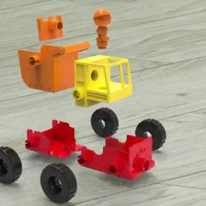 Learning Resources 1-2-3 Build It! Construction Crew, Bulldozer, Digger, Dump Truck, STEM, Imaginative Play, 16 Pieces, Ages 2+