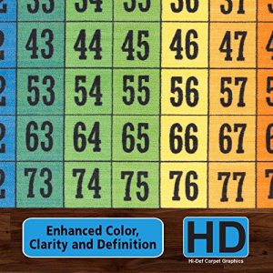 Flagship Carpets FE222-26A Multi Counting to 100, Children's Educational Classroom Rug, 6'x6', Square