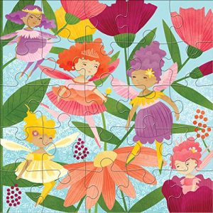 Mudpuppy Fairy Friends Jumbo Puzzle, 25 Jumbo Pieces, 22”x22” – for Kids Age 2+ - Colorful Illustrations of Fairies – Thick, Sturdy Pieces - Convenient Rope Handle on Box