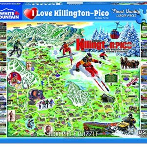 White Mountain Puzzles 1348 I Love Killington-Pico Jigsaw Puzzle, 1000 Piece