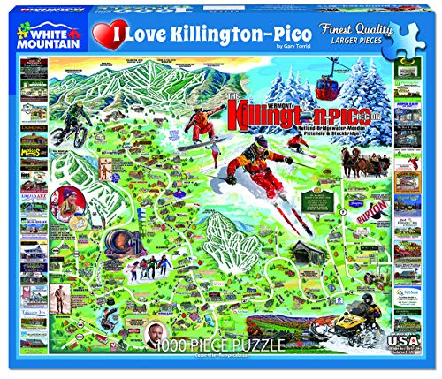White Mountain Puzzles 1348 I Love Killington-Pico Jigsaw Puzzle, 1000 Piece