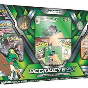 Pokemon TCG: Sun & Moon Guardians Rising Decidueye-GX Premium Collection Box | Features Exclusive Decidueye-GX Foil, Oversized Holofoil, Collector's Pin, Metallic Coin Plus 6 Booster Packs & More!