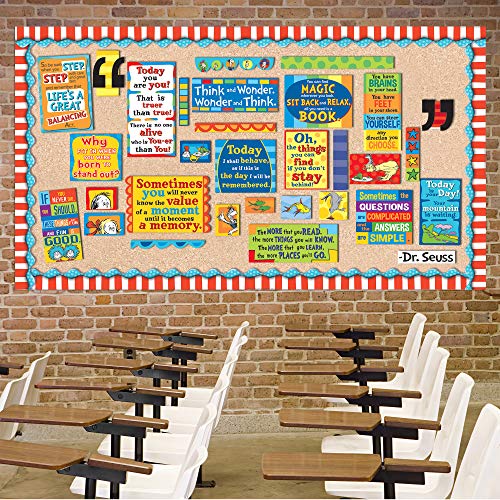 Eureka Dr.Seuss 'Cat in The Hat' Bulletin Board Trim and Classroom Decoration for Teachers, 12pc, 3.25'' W x 37'' L