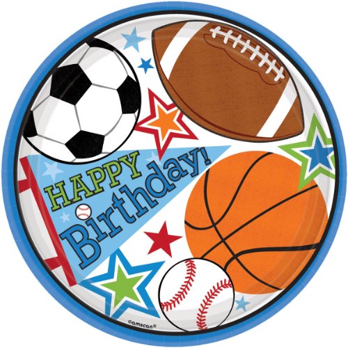 Plates | Superstar Ball Sports Collection | Birthday | 144 Ct.